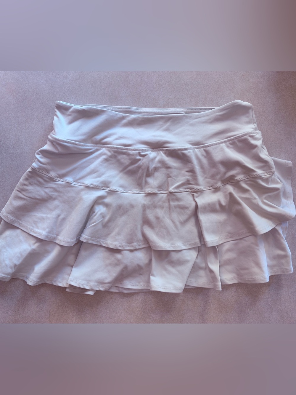 Lija Pickleball/Tennis White Ruffle Mini Skirt